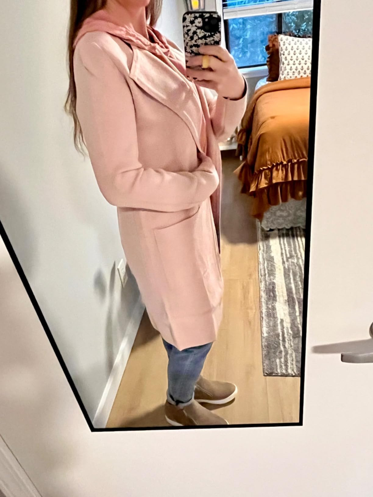 ANRABESS Women's Open Front Knit Cardigan Long Sleeve Lapel Casual Solid Classy Sweater Jacket | Amazon (US)