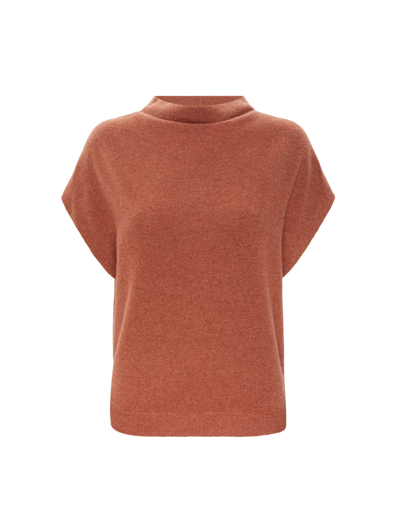 Women's Morten Funnel Neck Cashmere Top in Canyon Orange Mélange | Brochu Walker | Brochu Walker