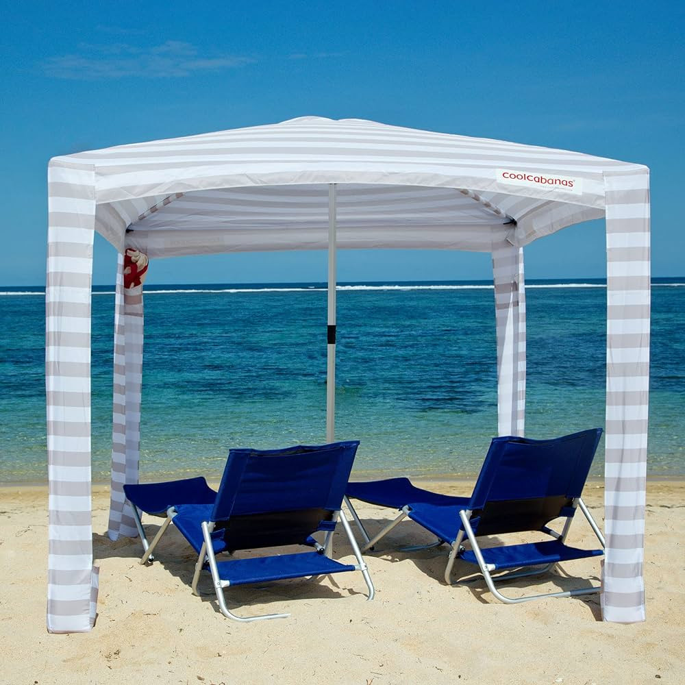 COOLCABANAS - CoolCabana 5 Beach Cabana Sun Shade Shelter Tent, 8' x 8' or 6'6" x 6'6", Easy to S... | Amazon (US)