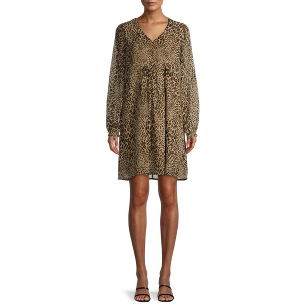 Time and Tru Women’s Long Sleeve Peasant Dress | Walmart (US)