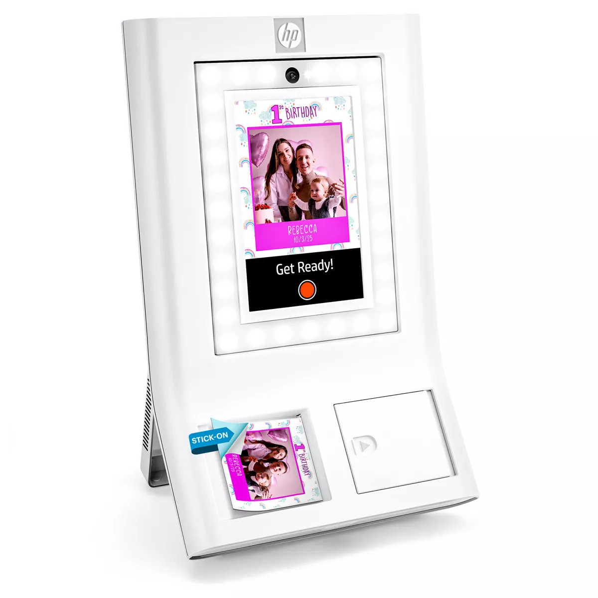 HP Sprocket Photobooth 3" x 4" Color Photo Printer with Touch Screen, LED Ring Light, Wi-Fi & Mor... | Target