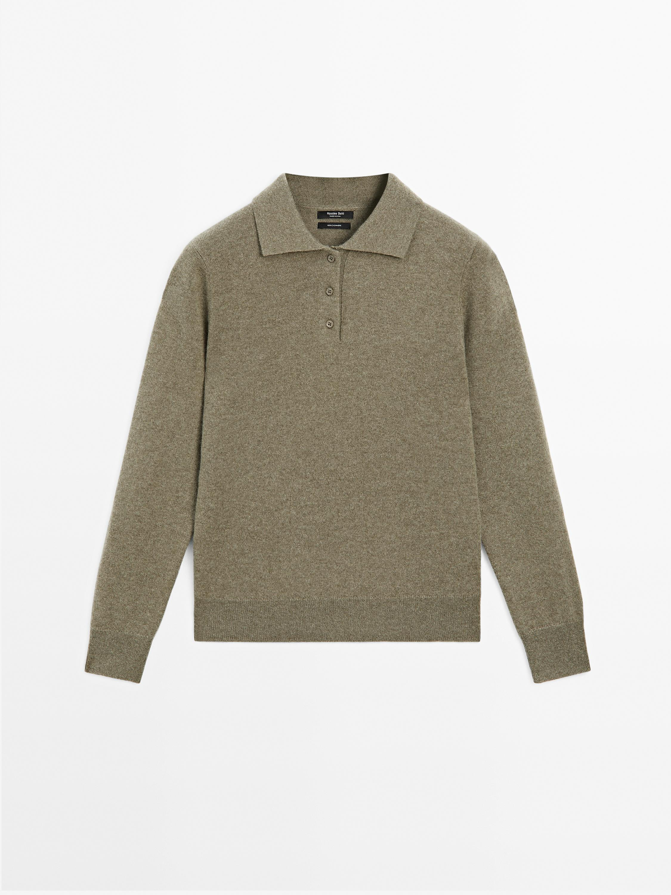 Strickpullover im Polo-Stil aus 100 % Kaschmir | Massimo Dutti DE