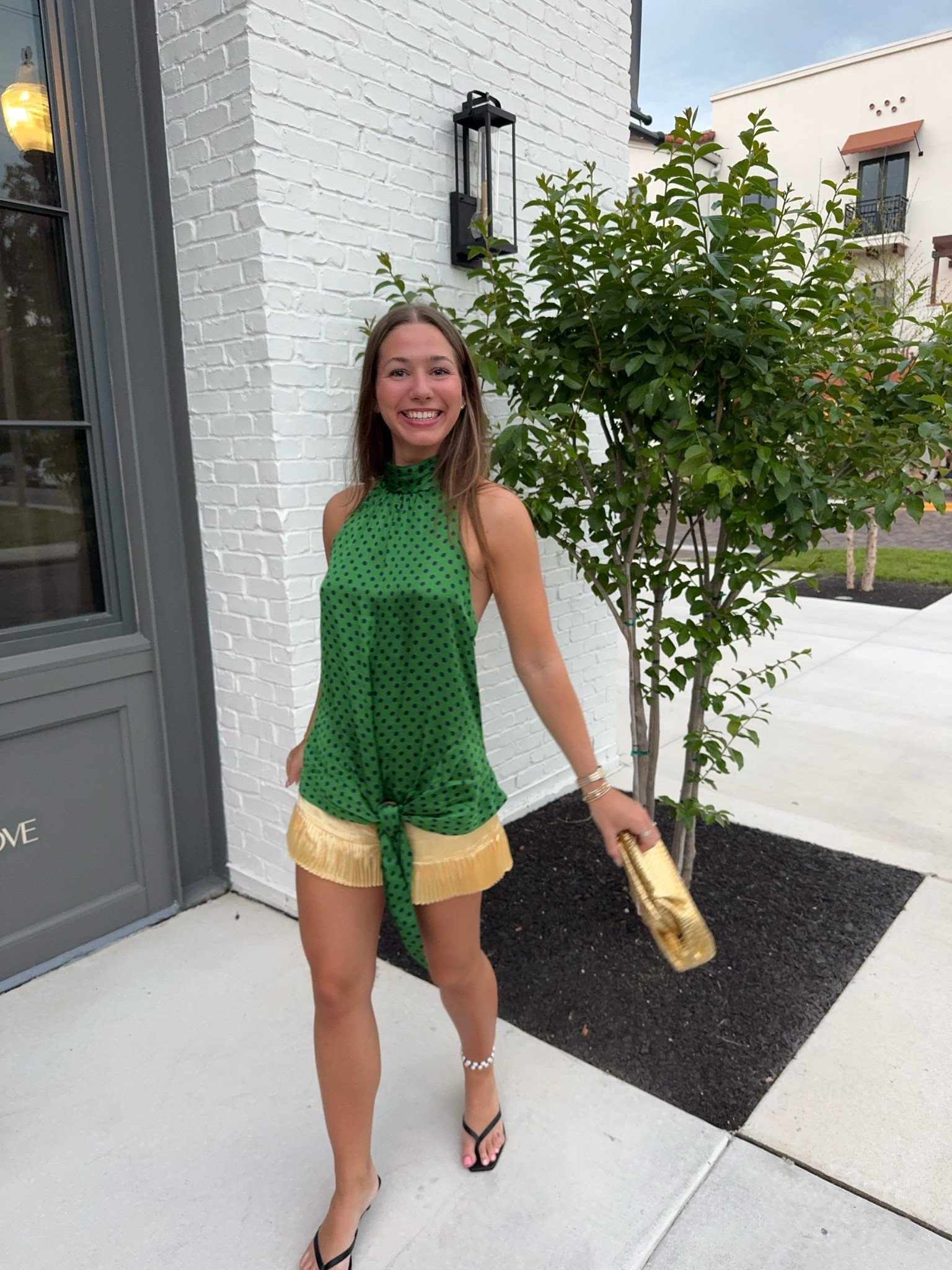 Spring outfit!! So cute and girly! I love green and yellow combo 

#LTKgrwm #LTKootd