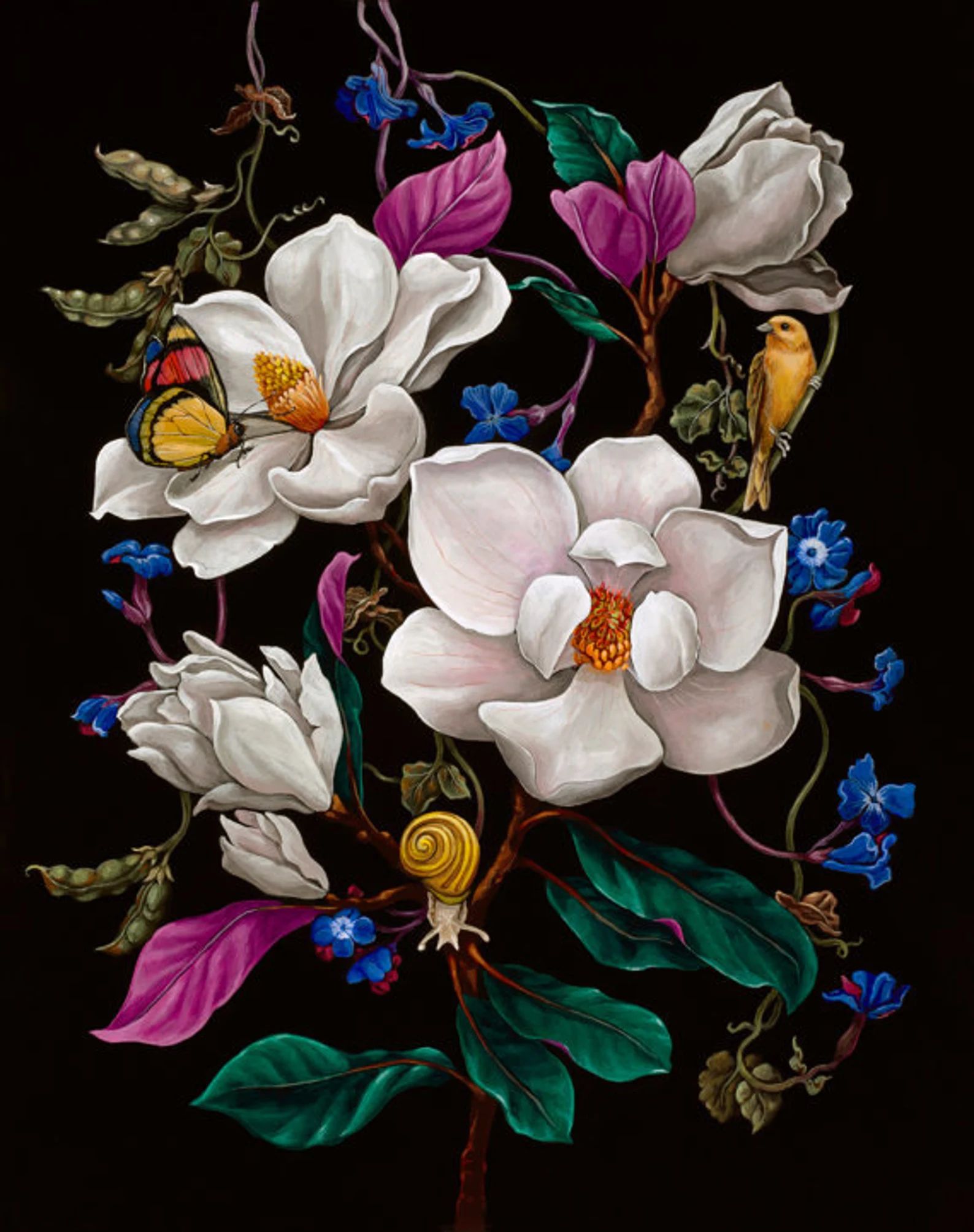 Magnolia Botanical-11"x14" Giclee Print of Original Painting | Etsy (US)