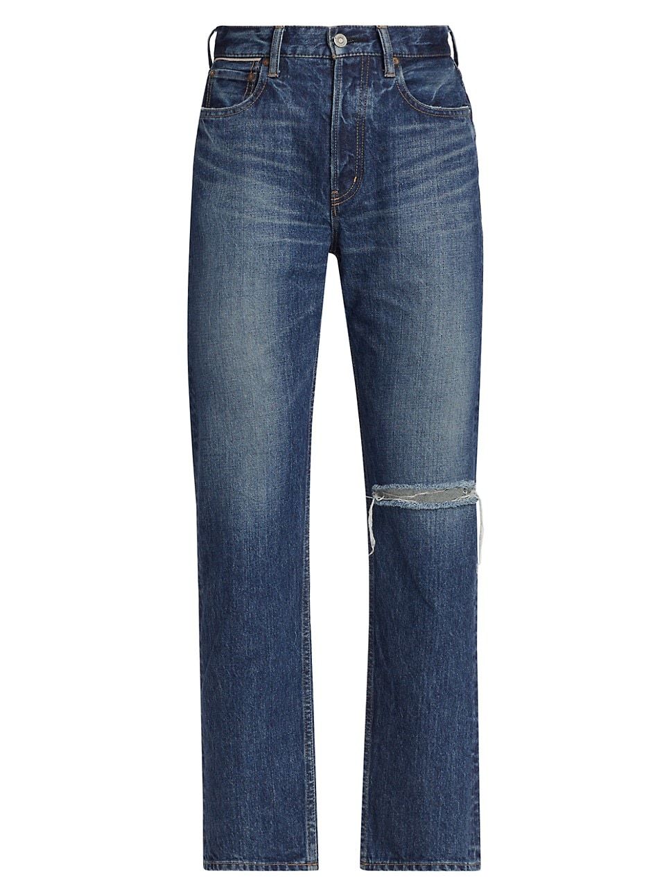 Widstoe High-Rise Distressed Straight-Leg Jeans | Saks Fifth Avenue