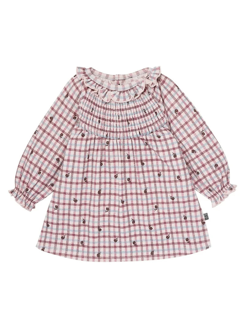 Modern Moments by Gerber Baby Girl Smocked Dress and Tights Set, 2-Piece, Sizes 0/3 Months - 24 M... | Walmart (US)