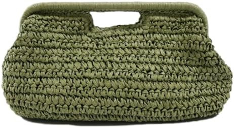 Large Straw Clutch Bag for Women Summer Satchel Purse Fashion Woven Top Hanlde Handbags for Beach... | Amazon (US)