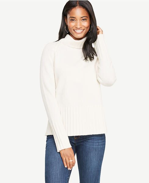 Petite Wool Cashmere Turtleneck Sweater | Ann Taylor (US)