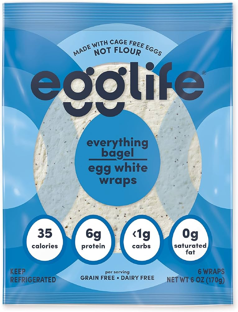 egglife Everything Bagel Style Egg White Wraps - No Flour, Cage Free Eggs - Gluten Free, Dairy Fr... | Amazon (US)