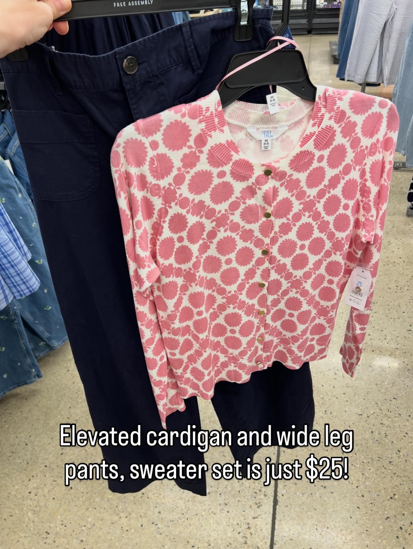 This cardigan set looks like Talbots or Loft! At Walmart. Fit is true to size. I’m a small. #walmartfashion 
