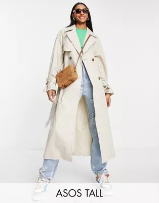 ASOS DESIGN Tall chuck on trench coat in natural | ASOS (Global)