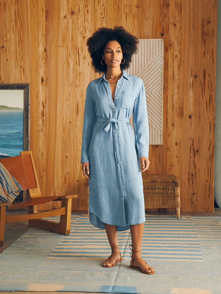 Tried & True Chambray Midi Shirtdress | Faherty