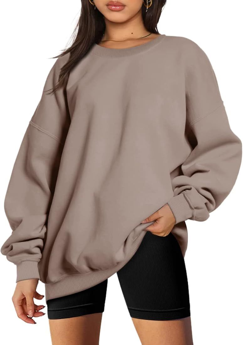 Oversized Sweatshirts for Women Fleece Hoodies Crewneck Pullover Comfy Sweaters Clothes Fall Wint... | Amazon (US)