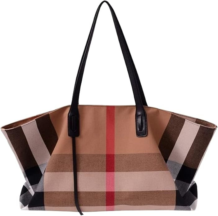 Handbags for Women, Designer Tote Bag Purse，Canvas Fashion Shoulder Bag, Handle Hobo Handbag, L... | Amazon (US)