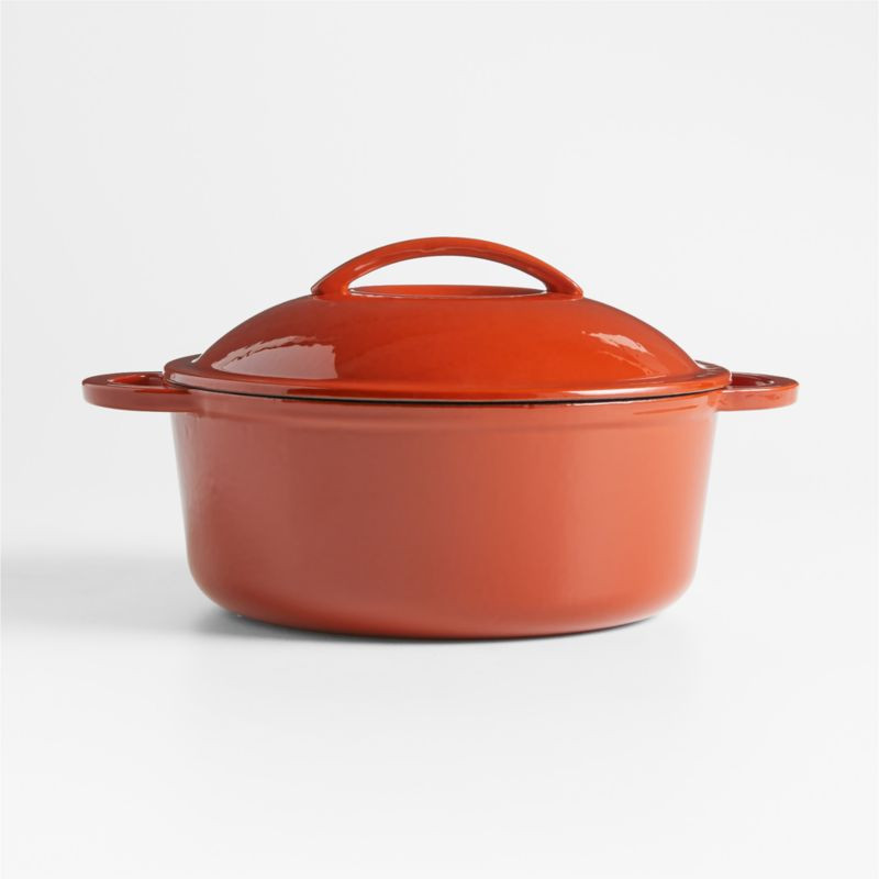 Kyense 4-Qt. Burnt Orange Enameled Cast Iron Dutch Oven by Eric Adjepong + Reviews | Crate & Barr... | Crate & Barrel