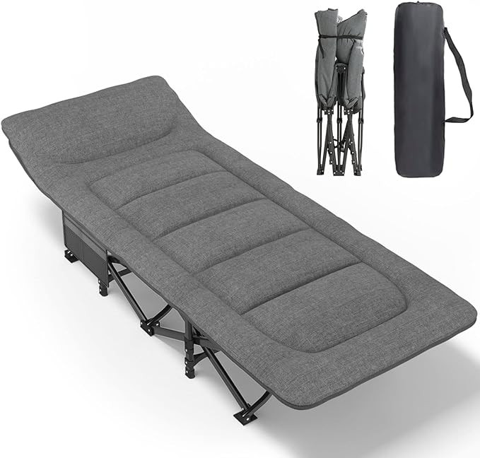 ATORPOK Camping Cot for Adults with Cushion and Pillow, Portable Folding Bed for Sleeping, Lightw... | Amazon (US)