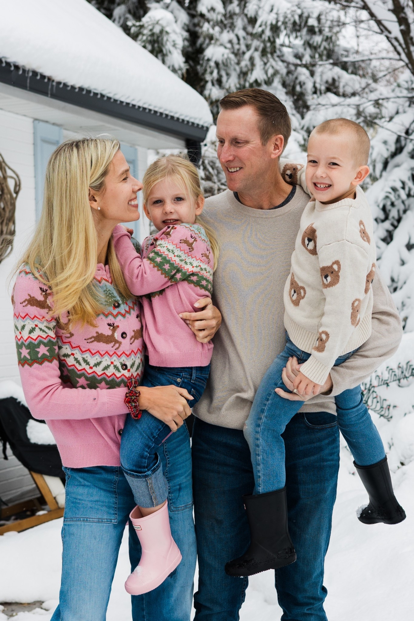 Matching Christmas sweaters 