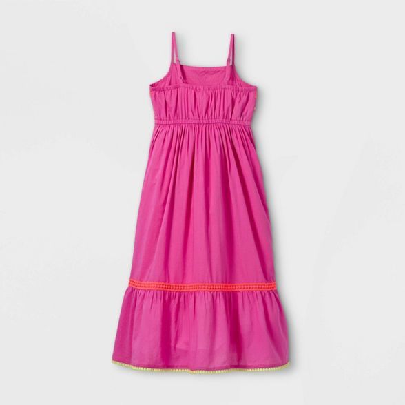 Girls' Embroidered Woven Maxi Sleeveless Dress - Cat & Jack™ Pink | Target