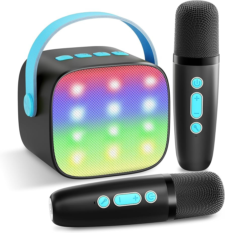 Mini Karaoke Machine with 2 Wireless Microphones, TOP Kids Gifts for Girls Ages 3, 4, 5, 6, 7, 8,... | Amazon (US)