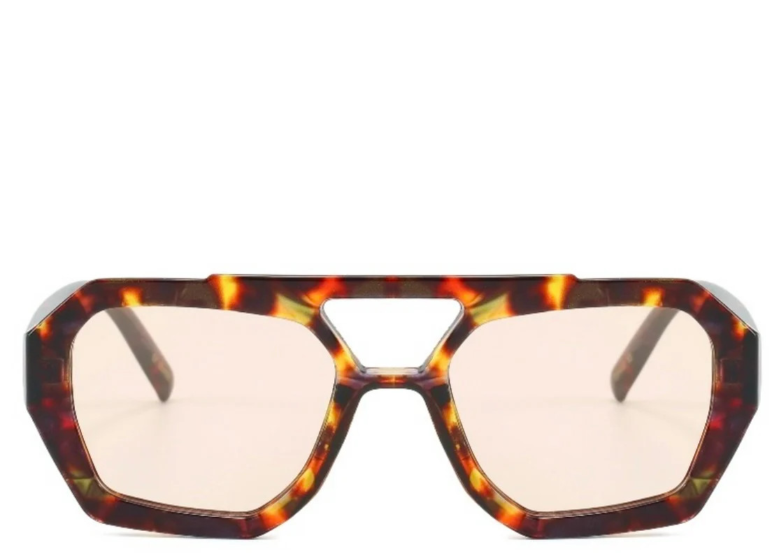 Brooklyn Leopard Peach Tint Sunglasses | Jewel Boutique