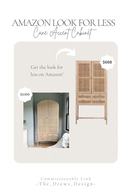 Get the look for less on Amazon! I love my arched cane cabinet, but it is an investment. I found a beautiful look for less with cane cabinet doors and drawers! Perfect closed storage 

#LTKstyletip #LTKhome #LTKsalealert
