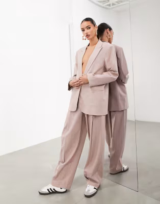 ASOS EDITION single breasted blazer and tailored pants set in dusty pink | ASOS (Global)