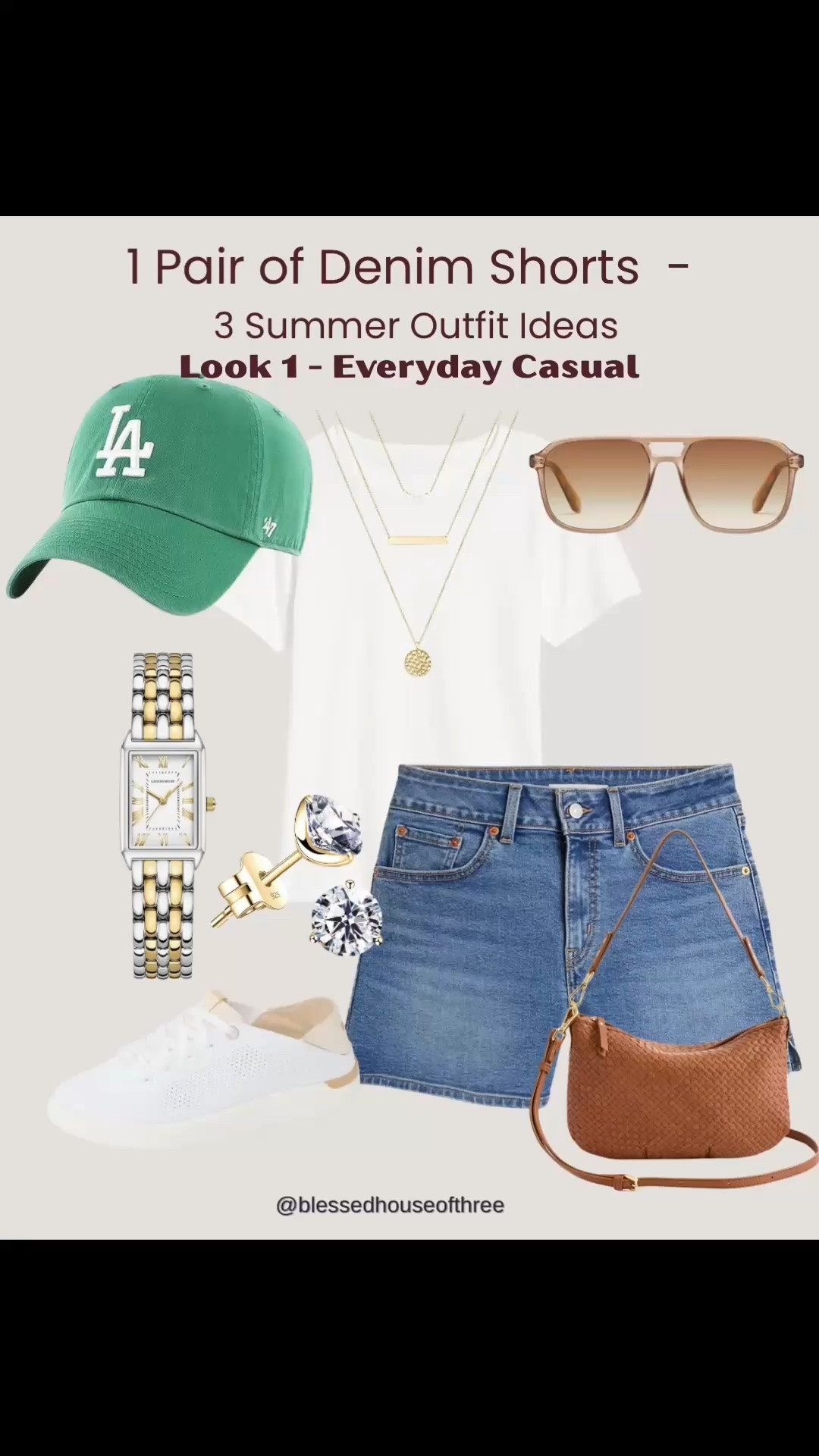 One pair of denim shorts, endless outfit possibilities. These bestselling classic denim shorts are one of my favorite summer wardrobe staples because they’re easy to dress up or down. I’m sharing three effortless summer outfit ideas featuring casual everyday style, a weekend brunch outfit, and a comfortable travel outfit with versatile basics, comfortable sneakers and sandals, layering pieces, handbags, and accessories you’ll reach for all season. Shop the complete summer capsule wardrobe and recreate every look from my LTK. The cutest summer outfit 3 ways.

#LTKTravel #LTKSaleAlert #LTKootd