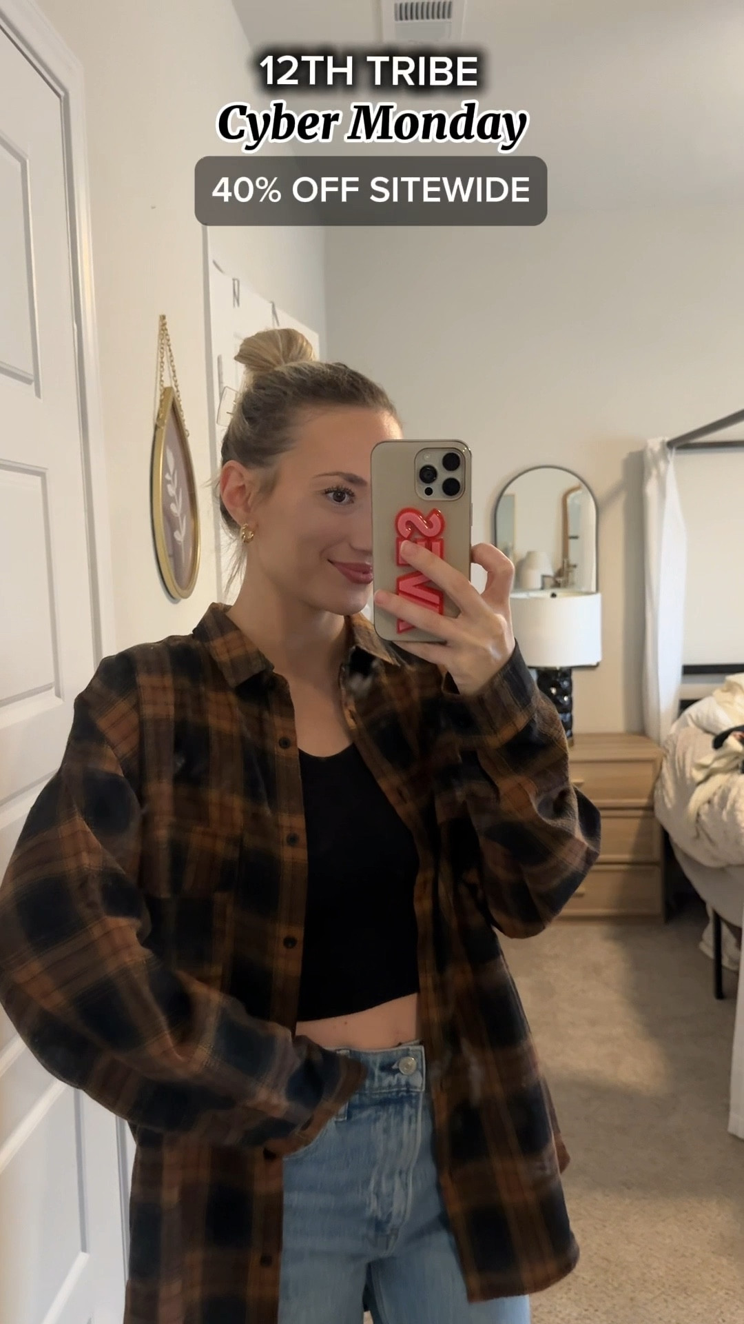12TH TRIBE FLANNEL — 40% OFF SITEWIDE FOR CYBER MONDAY ‼️ their biggest sale of the year! 

Wearing size S in this plaid flannel. 
#sponsored #12thtribe

#LTKootd #LTKCyberWeek #LTKSaleAlert