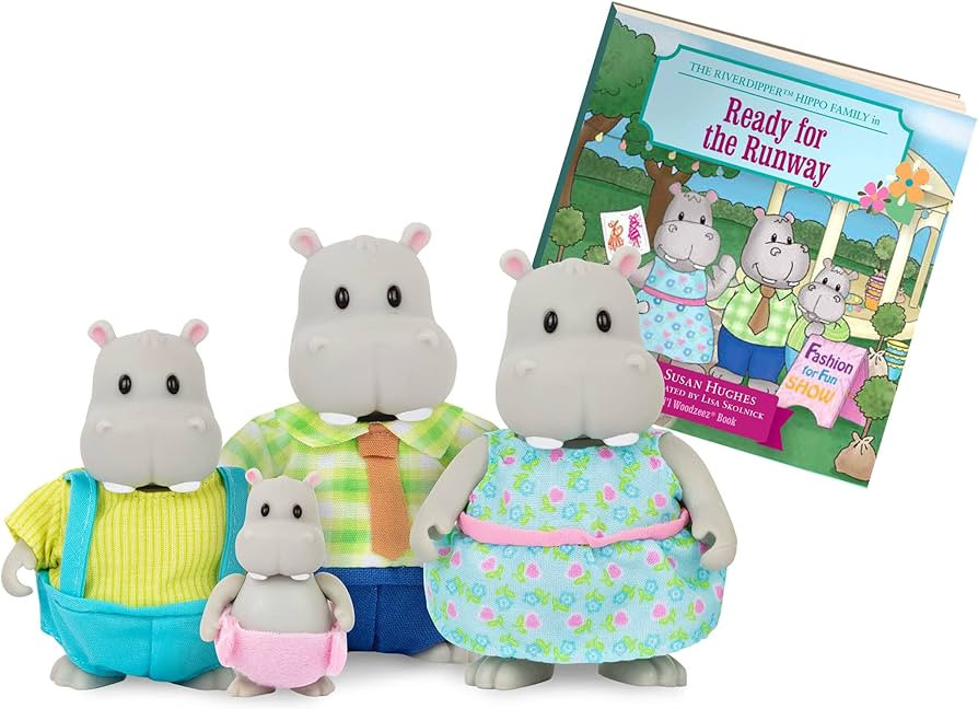 Li'l Woodzeez – The Riverdipper Hippo Family – Set of 4 Collectible Posable Hippo Figures wit... | Amazon (CA)