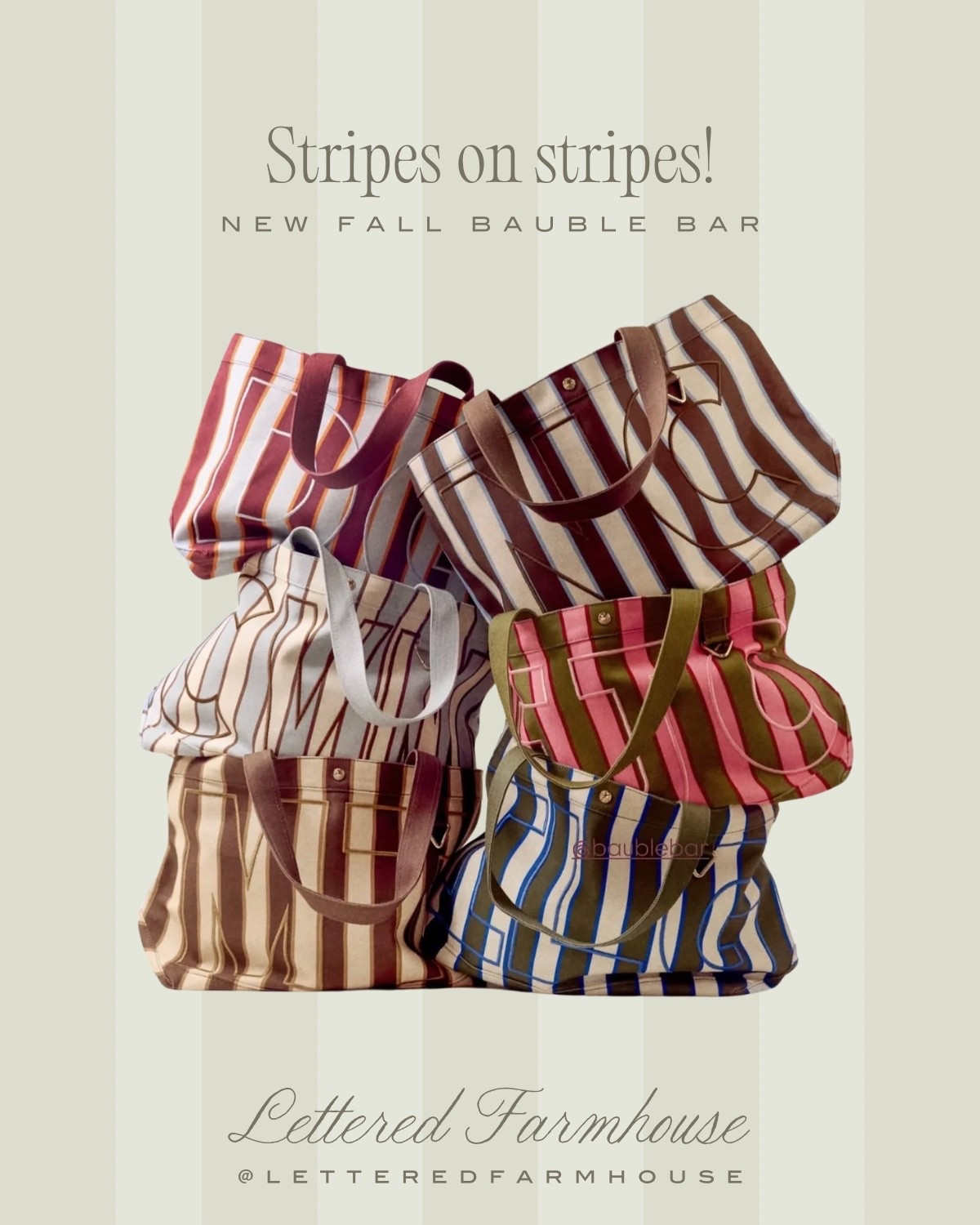 NEW FALL STRIPE COLOR WAYS // Monogramed Tote Bag / Personalized Gift / Gift for Mom / Gift for Sister / College Gift

#LTKmomlife #LTKdayinmylife #LTKmorningroutine