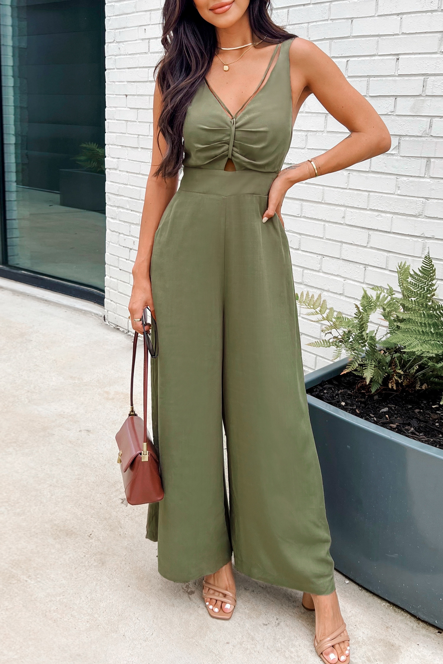 Strappy Cutout Wide Leg Jumpsuit | Cupshe US
