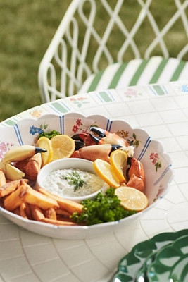 Annette Floral Melamine Chip and Dip Platter | Anthropologie (US)