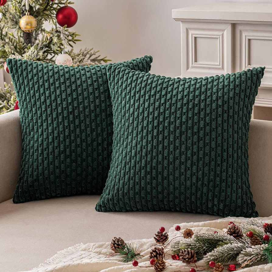 MIULEE Throw Pillow Covers Soft Corduroy Decorative Set of 2 Boho Striped Pillow Covers Pillowcas... | Amazon (US)