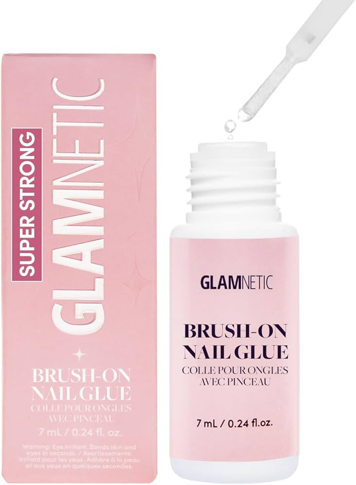 Glamnetic Super Strong Brush On Nail Glue | Brush Tip Applicator, Mess Free, Travel Friendly, Veg... | Amazon (US)