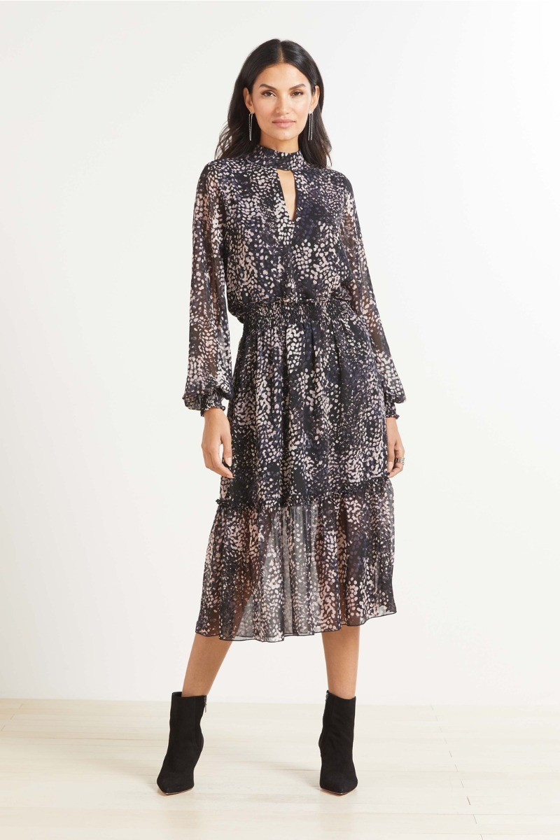ROAN + RYAN Georgette Midi Dress | EVEREVE | Evereve