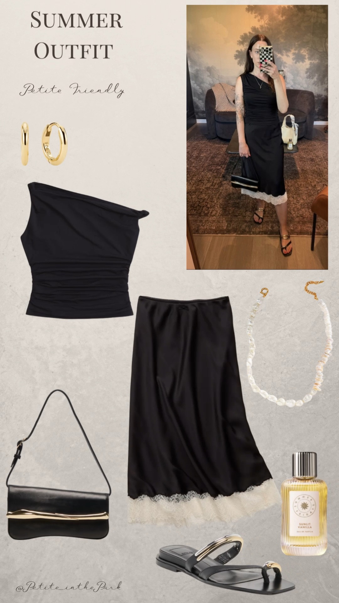 Summer petite outfit  

Summer outfit, summer trends, casual summer outfit, petite summer outfit, summer fashion, summer style, petite style, petite summer style, casual petite outfit, minimal outfit, minimal summer outfit, off the shoulder top, black top, summer top, midi skirt, lace skirt, satin skirt, sandals, black sandals, shoulder bag, leather bag, black bag, black purse, gold earrings, gold hoop earrings, gold necklace, minimal jewelry  #casualoutfit #petiteoutifts #summeroutfits #summeroutfit2026 #summertrends

#LTKSeasonal #LTKPetite #LTKootd
