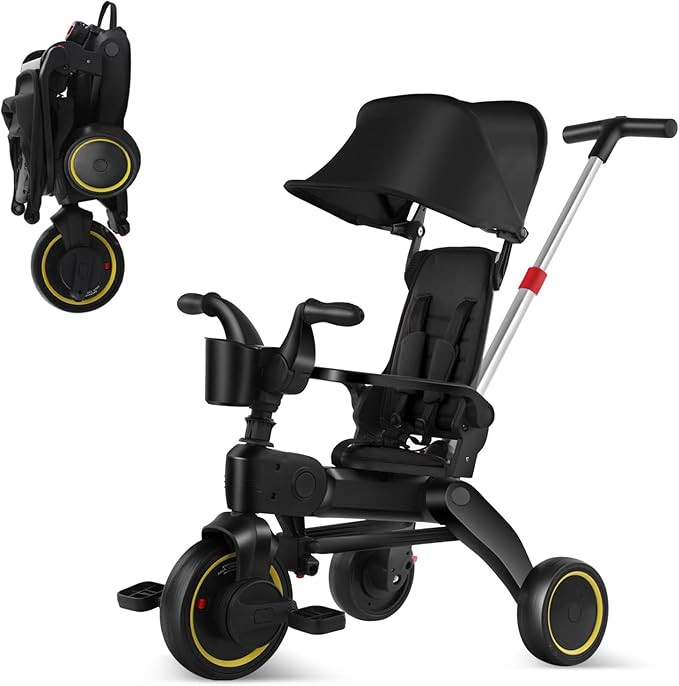 5-in-1 Compact, Foldable Tricycle - Suitable for Toddlers 10 to 36 Months Push Tricycle Bike for ... | Amazon (US)