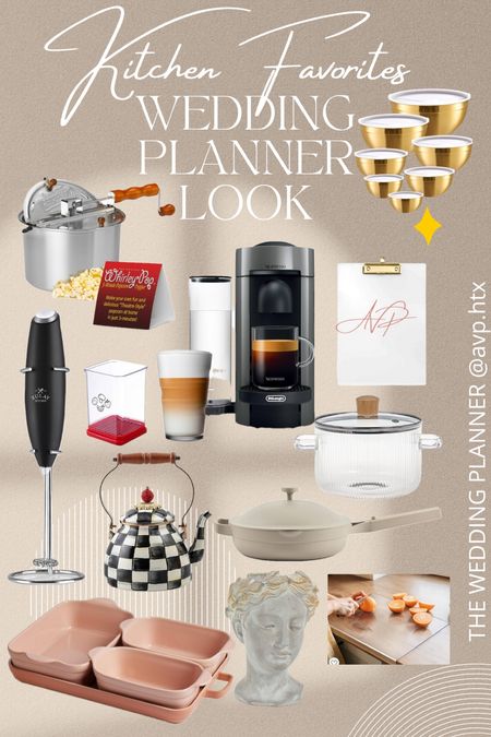 Cook up some joy with these kitchen must-haves! 🍳☕️ From a nifty coffee mixer wand to elegant gold serving bowls, Our Place’s versatile baking sets & pots, and a handy counter cutting board. Enjoy movie nights with a Whirley Pop Popcorn maker, slice in style with a strawberry slicer, elevate your coffee game with a Nespresso machine, and add greenery with a chic planter. Find all these kitchen wonders on LTK, curated by ‘The Wedding Planner.’ #LTKhome #KitchenGiftsGuide

#LTKhome #LTKGiftGuide #LTKHoliday