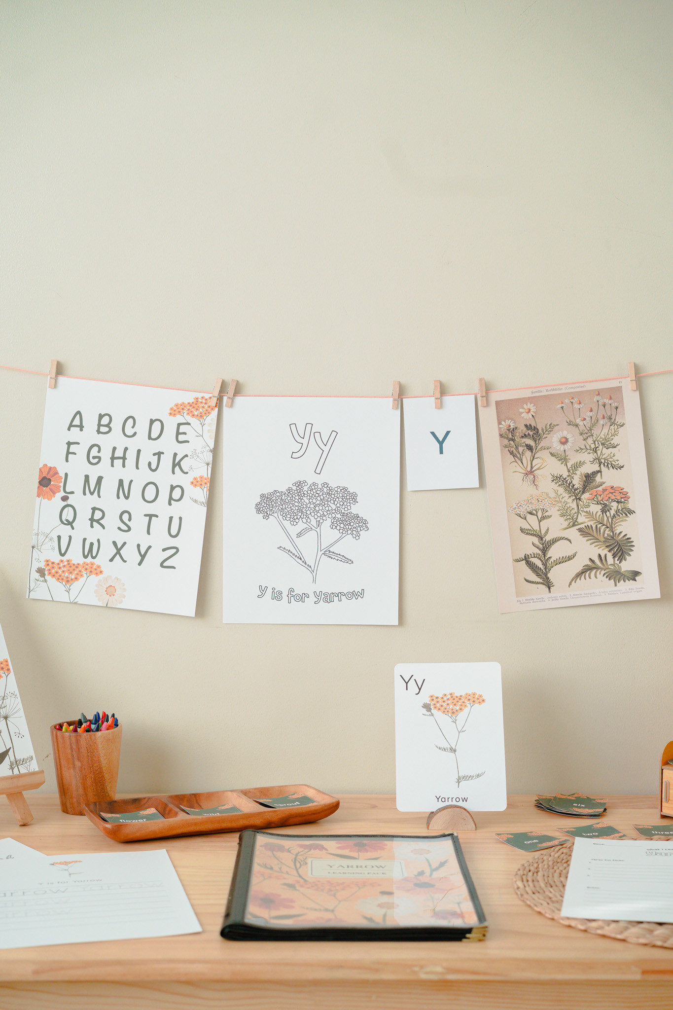 Prep with us as we set up for the letter Y in our Nature Alphabet Guide - "Y is for Yarrow"

Our Nature Alphabet Guide is geared toward preschool through second grade, but is fun for multiple ages! Designed for families to use and learn together. 🤍

Each letter unit includes:
⭐ Parent Guide
⭐ Weekly Planning Page
⭐ Recommended Book List
⭐ Curated Vintage Prints
⭐ Four simple, low-prep activities with step-by-step photo instructions (some with video tutorials too!)
⭐ Themed Learning Pack (alphabet chart, editable menu cover, nature poem, coloring pages, editable sight word cards, tracing pages, flashcards and so much more!)

The Nature Alphabet Guide and all our favorite supplies, printing, prepping, and storage resources are linked below! 

 #LTKMostLoved #LTKKids #LTKFamily