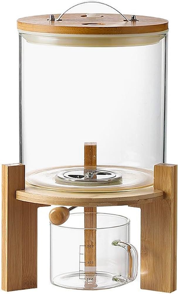 L'ÉPICÉA Glass Rice Dispenser with Bamboo Stand, Large Airtight Rice Storage Container, Cereal/... | Amazon (US)