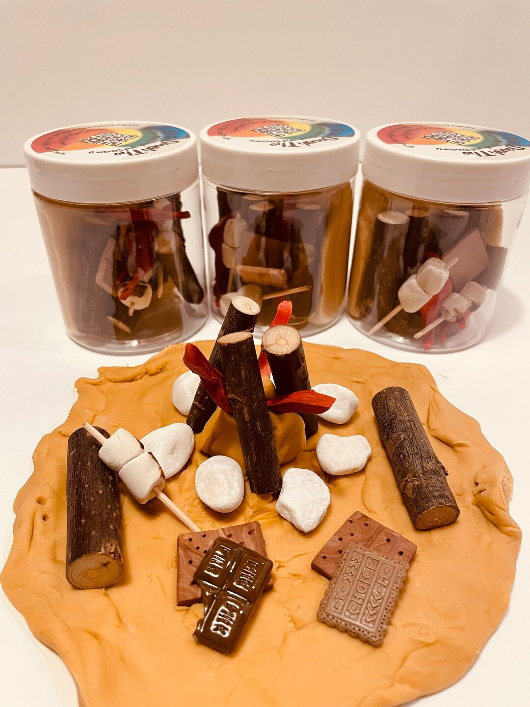 Smore's Play Dough Jar: Campfire Sensory Kit for Kids | Etsy (US)