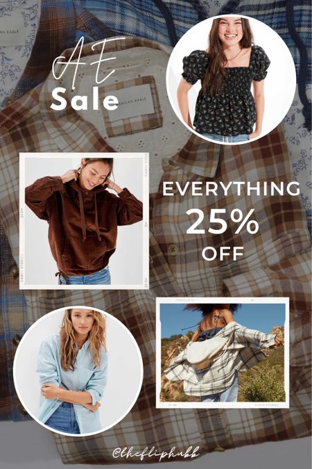 Don't miss this sale! It's 25% off EVERYTHING at American Eagle. Limited time only. You’re welcome. //// women’s clothing, clothing sale, sweaters, fall clothes, sweater weather, jeans, tops, bottoms, socks, shoes, clothes for women, cute tops

#LTKstyletip #LTKSale #LTKsalealert