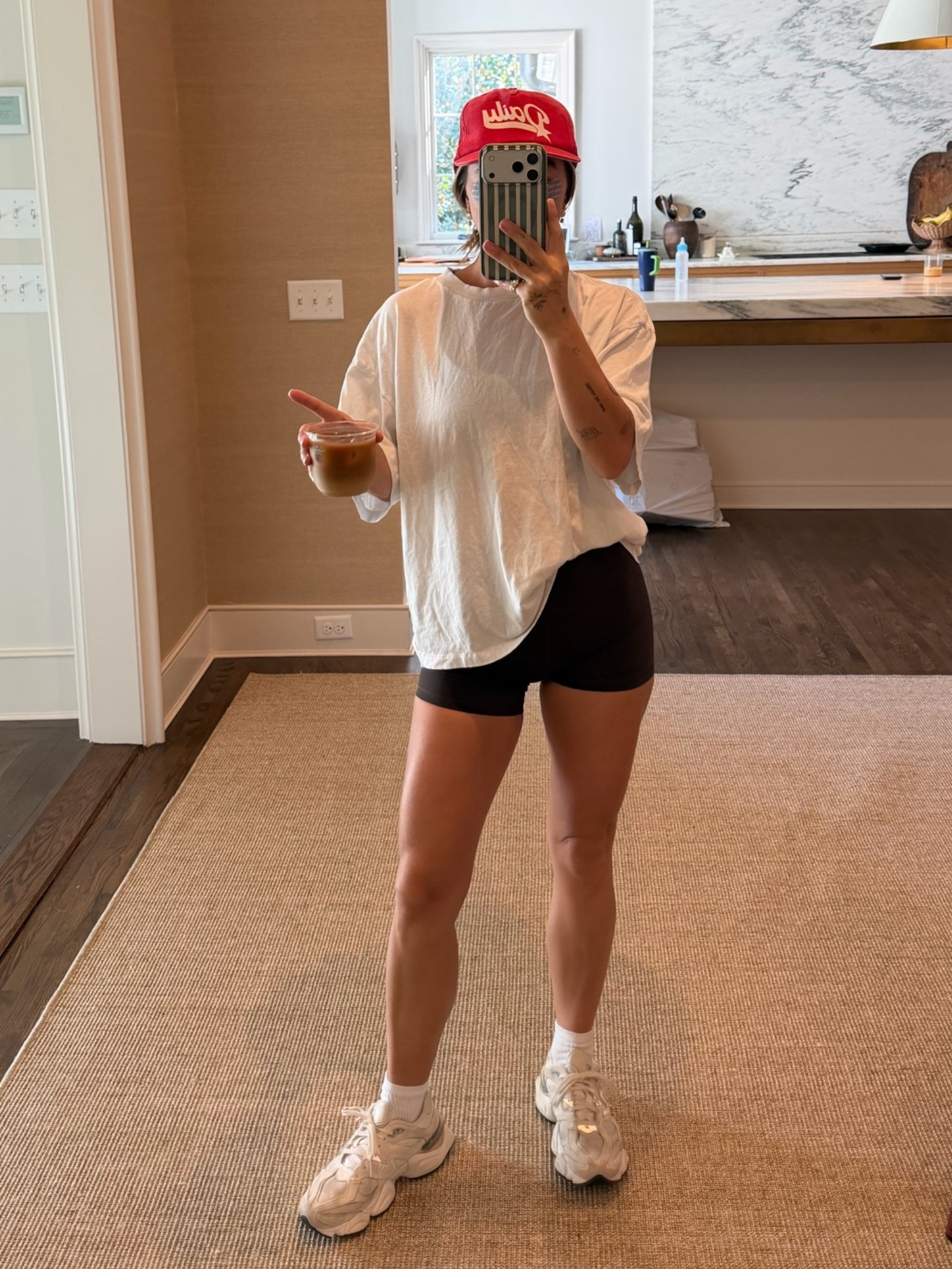 Walking fit! Hat is old daily drills. Lulu shorts size 04 tee is small
