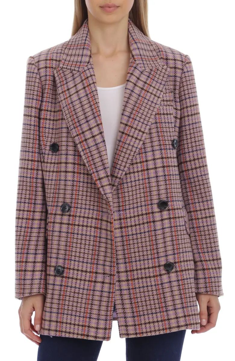 Avec Les Filles Oversize Double Breasted Plaid Blazer | Nordstrom | Nordstrom