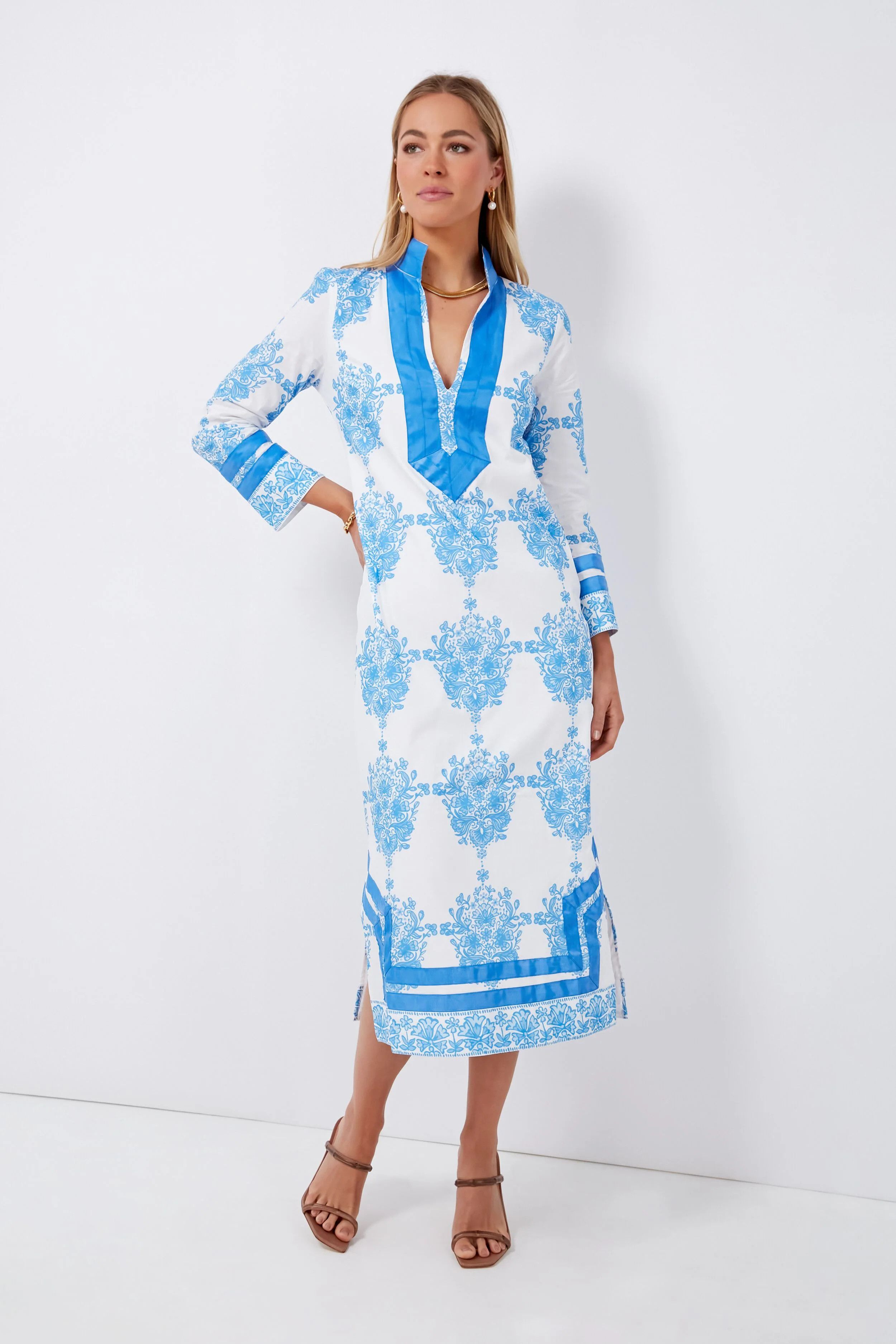 Painted Block Print Classic Tunic Midi Dress | Tuckernuck (US)