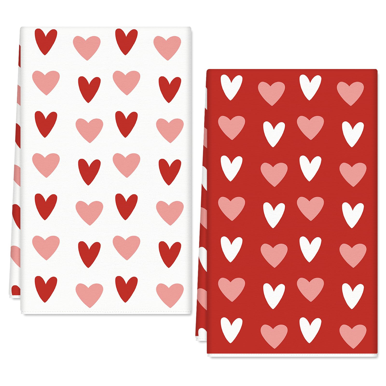 Valentine’s Day Heart Kitchen Towels Dish Towels Red Pink Love Heart 18 x 28 Inch Hand Drying T... | Amazon (US)