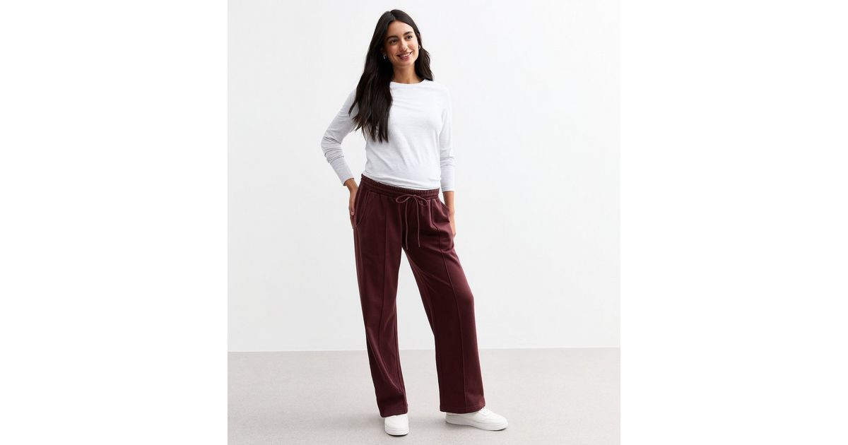 Maternity Burgundy Pintuck Wide Leg Joggers
						
						Add to Saved Items
						Remove from Sav... | New Look (UK)