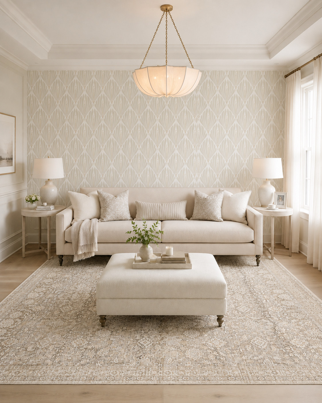 Cool, calm and monochromatic. 

Anyone else love a monochromatic space? Millions of ways to liven this room up, but would you?

Living room. White space, zen,  

 #LTKsummer #LTKstyletip #LTKfamily