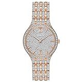 Amazon.com: Bulova Ladies' Crystal Phantom Rose Gold Tone Stainless Steel 2-Hand Quartz Watch, 44... | Amazon (US)