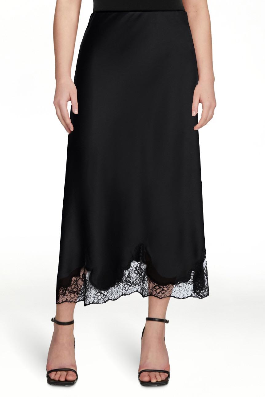 Scoop Women's Midi Slip Skirt with Lace Trim, Sizes XS-XXL | Walmart (US)